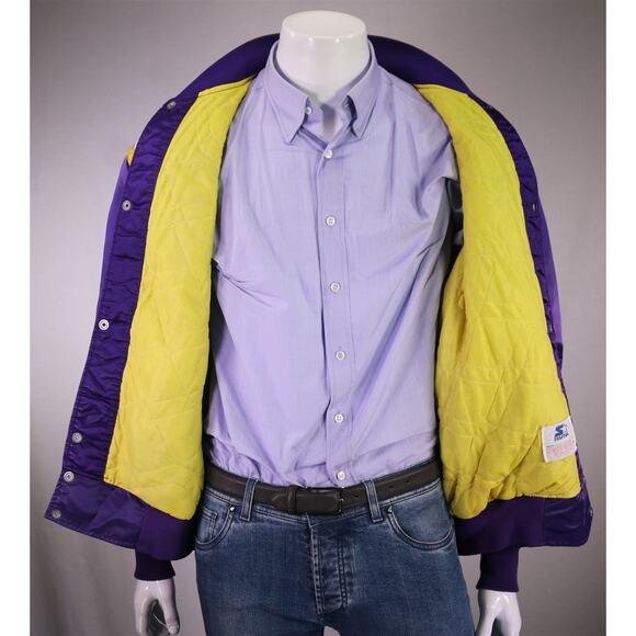 Los Angeles Lakers Vintage 80s Starter Satin Jacket Purple Pro Line XXL - Picture 9 of 11